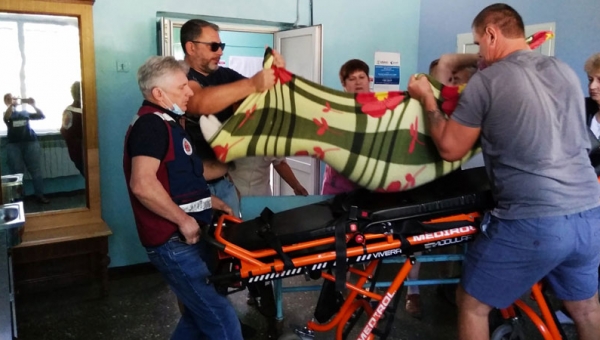 Перевозка тяжёлого больного инсультом из ЦРБ Станица Луганская